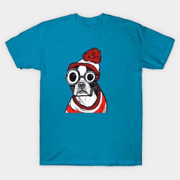 Boston Terrier Striped Shirt T-Shirt by turddemon